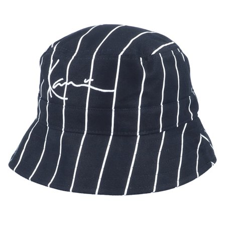 Karl Kani - Black bucket Kapelusz - Signature Pinstripe Hat Black/White Bucket @ Hatstore