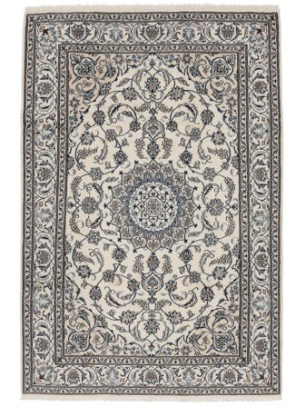 Hand Knotted Oriental Nain Rug 195X291 Dark Grey/Orange