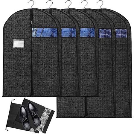 Støvpose Klær Deksel Dun Klær Støv Deksel Veske Henger Klær Hjem Henger Klær Veske Frakk Støv Deksel Svart 60*100cm