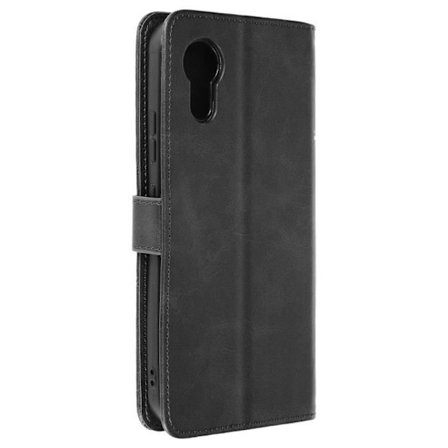Étui plånbok AVIZAR för Samsung Galaxy Xcover 7 - Svart - Elegant söm - Videostöd funktion