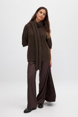 Moa Mattsson x NA-KD - Kortermet strikkegenser - Strikkegensere - Brun - S