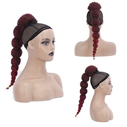 Lang flettet hestehale forlængelse Bubble Hestehale fletning MØRK