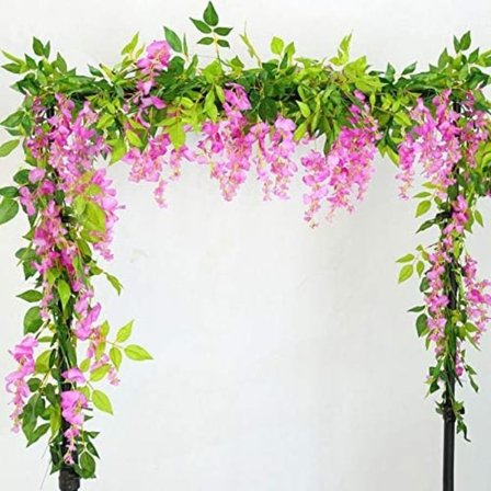 2 stk. Kunstig Wisteria Slyngplante Blomster Kunst for Seremoni Hjem Bryllupsdekorasjon
