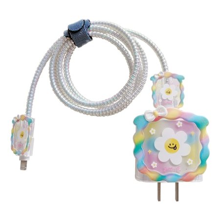 Sød DIY Kabelbeskytter, Kompatibel med iPhone 20W USB-C Strømadapter og Lightning Kabel