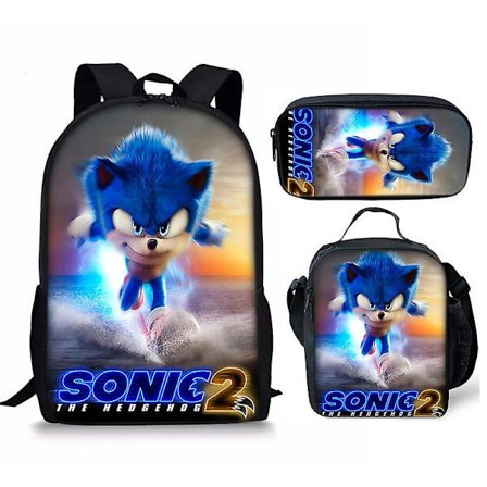 16 tommer Sonic Racing 3D-printing barneskolesekker Ortopedisk ryggsekk Barn Gutter Jenter Mochila Infantil Tegneserievesker