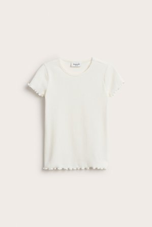 Kappahl | Top prążkowany Offwhite 110/116 | Offwhite