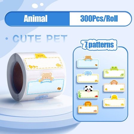 300 Stk/Rull Navneklistremerke Etiketter Klistremerke DYR DYR