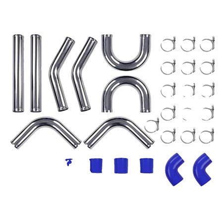 Universellt Intercooler Turbo Rörsats, 2,5" Aluminiumrör, Silikon Slangar