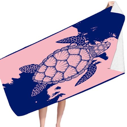 Strandhåndkle – Blå med et tropisk design, L 70*150CM Cool Hawaiian, Navy B