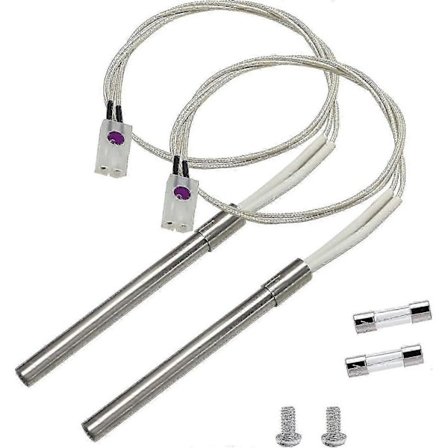 2 pakker oppgradert pelletgrilltenner erstatning for Pit Boss Camp Chef røykere, Hot Rod tennerdeler sett med 2 stk sikring, 200W 120V