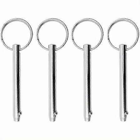 4 kpl, 316 ruostumattomasta teräksestä valmistettu pikakiinnitystappi, halkaisija 5/16" (8 mm), kokonaispituus 3" (76 mm), tehollinen pituus 2,2" (57 