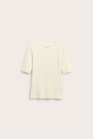 Kappahl | Prążkowany top Offwhite L | Offwhite