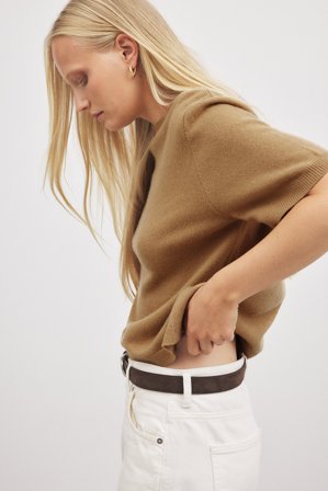 Premium Selection Gürtel aus Wildleder mit ovaler Schnalle - Gürtel - Braun - Small/Medium