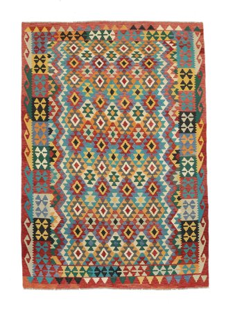 Kilim Afghan Old Style Rug Oriental Dark Red/Dark Green (Wool, Afghanistan)