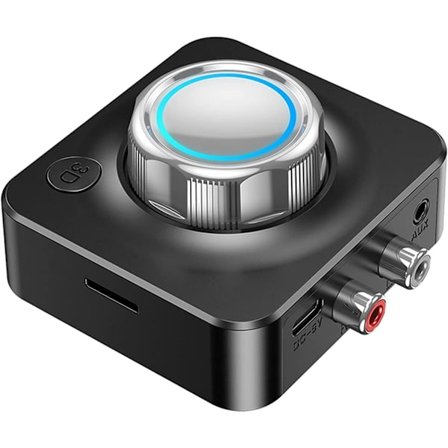 Bluetooth 5.0-mottagare, trådlös billadapter för ljud med aptX-LL låg latens 3D-surround, 3,5 mm och RCA