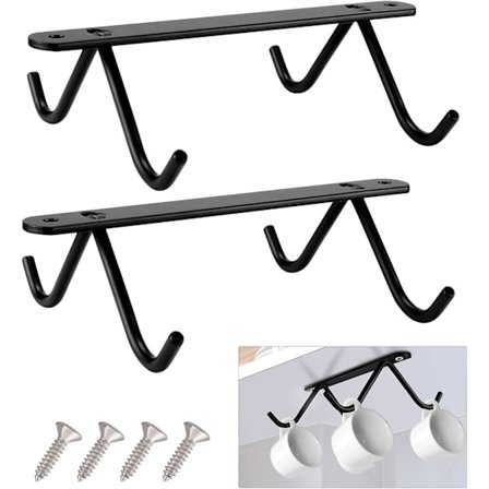 Kopholder, 2 kopholdere under skabet, jern rustfrit st