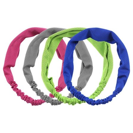 4-pakninger Kjølende Issilke Kalde Sportshodebånd med Fordampende Pustende Materiale Svetteabsorberende Hodebånd for Rask Kjøling og Lindring