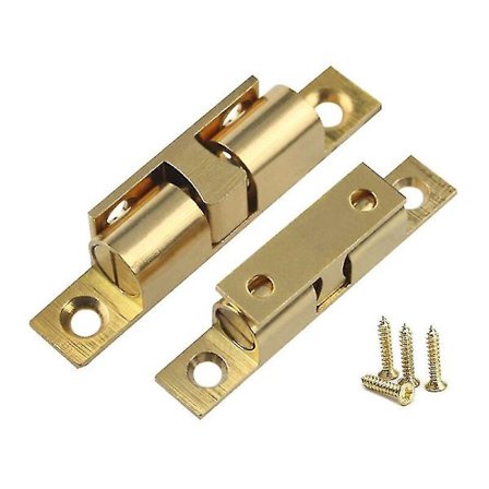 Dobbel kulelås i messing 70 mm, rullelås for skapmøbler