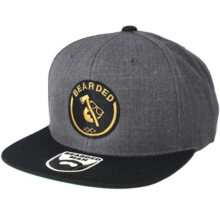 Bearded Man - Grau snapback Cap - Axe Man Charcoal/Black Snapback @ Hatstore