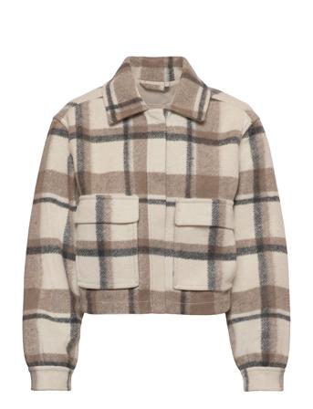 Anf Womens Outerwear Beige Abercrombie & Fitch