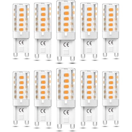 10 kpl G9 LED-lamppu himmennettävä 5W lämmin valkoinen 3000K G9 LED-lamput halogeeniekvivalentti 50W AC110/220V [Energialuokka F]