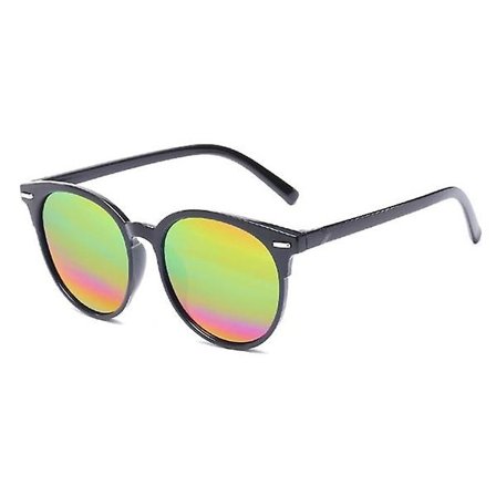 Svarta solglasögon med spegelrosa glas