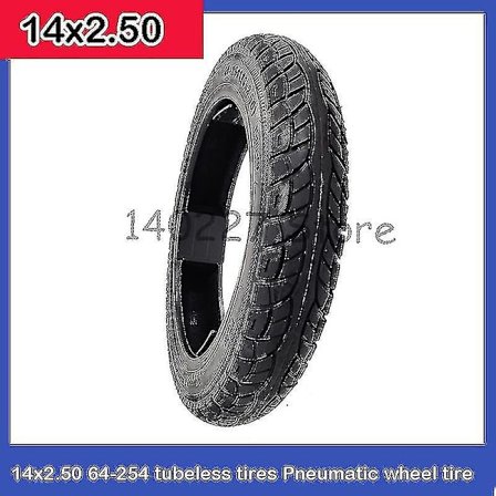 14x2.50 64-254 Slangefri dæk Pneumatiske hjuldæk til 14 tommer elcykel elcykelhjul 14*2.50 dæk