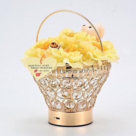 Fødselsdagsgaver til kvinder, gavekurv til mor Solsikkeformet trådløs bordlampe_TF_TF