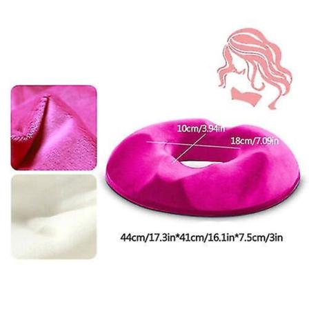 Ortopedisk seteputer med minnefoam, halebein/coccyx-pute for smertelindring, donutpute, rosarød Rose Red