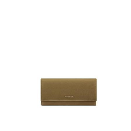 Coccinelle, Metallic Soft wallet Zielony, Kobieta, Rozmiar: ONE Size