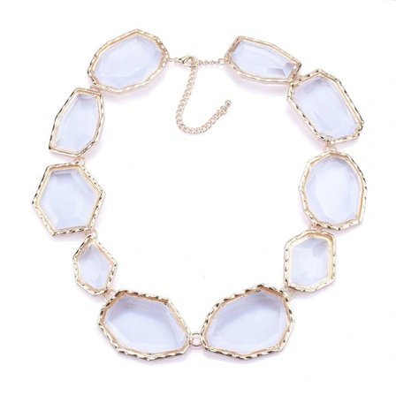 Geometriskt halsband Choker VIT A A Vit A-A