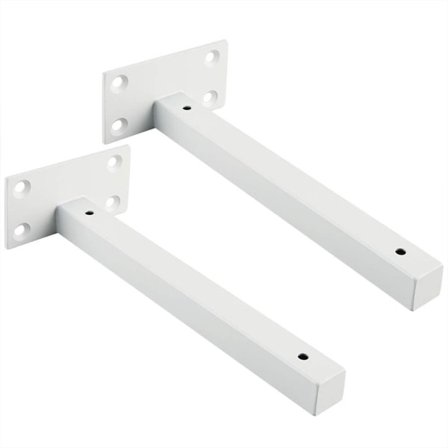 Flytende Hylle Brakett, Usynlig Skjult Kraftig Hylle Støtte for Skjulte Trehyller Veggmontert, Metall Frost Hvit Finish, 2 stk