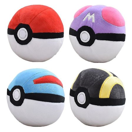 4 st Pet Collection Bollar - Master Ball - Great Ball - Ultra Ball Plyschleksak DB