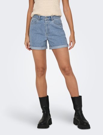 ONLY Onlvega Hw Mom Dnm Shorts Noos - Blue - XS