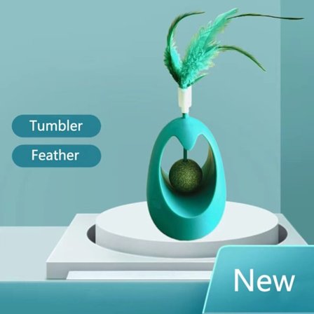 Catnip Ball Cat Teaser Stick BLÅ