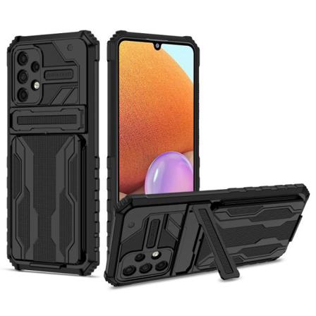 Samsung A32 4g Stöttåligt Skal Kickstand & Kortfack Thinarmor V3 Svart