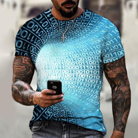 Herr Geometriskt Print Toppar Kortärmad T-shirt