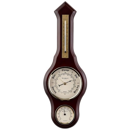 Wm.Widdop Barometer i trä, Termometer och Hygrometer One Size