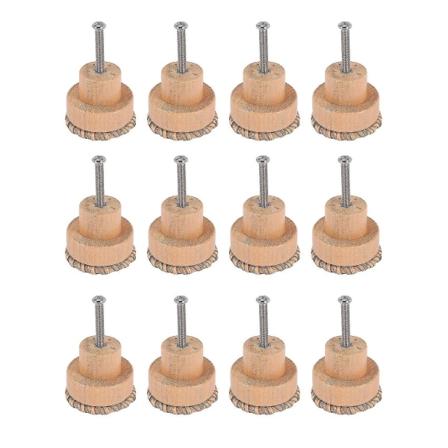 12 st 35 mm Boho-kommodknoppar Rottingknoppar Trä Lådhandtag Runda Trä Kommodhandtag QQQ beige