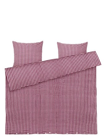 Bæk&Bølge Påslakanset 220X220 Cm Plommon/Rosa Se Red Juna