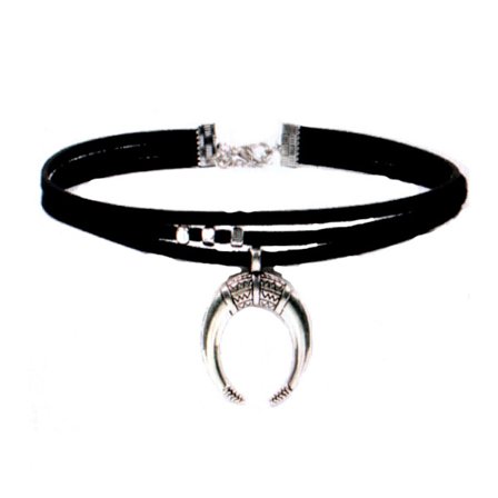 Unik Moon Choker Halskæde Multi-Layer Black Chain Moon Horn Pendant Keyvicle Chain Punk Choker Chain Fashion Ornament