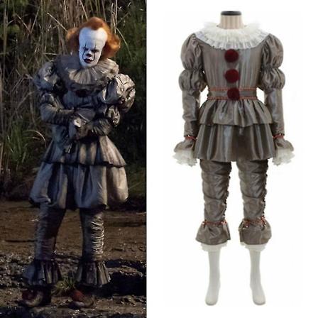 Halloween Horrorfilm Den Det - Jokeren Stephen King Pennywise Cosplay Kostyme Sett Menn Skummel Klovn Kostyme Opptreden Antrekk L