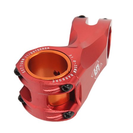 Polkupyörän ohjaustanko 70MM Ultrakevyt ‐17 astetta 35MM 31.8MM ohjaustangolle maastopyörään Punainen