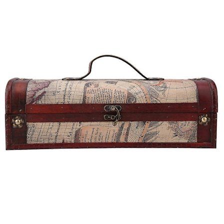 Vintage Trälåda för Rödvin Champagne Enkel Flaska Förvaring Bröllop Födelsedagspresent