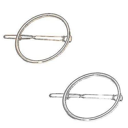 2 stk. Minimalistiske, fine, hule, geometriske, runde, cirkelformede metalhårklemmer til kvinder og piger