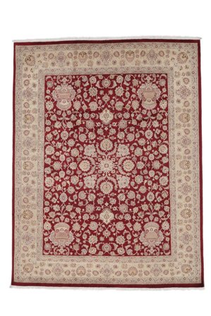 Hand Knotted Tabriz Royal Rug 243X318 Brown/Dark Red