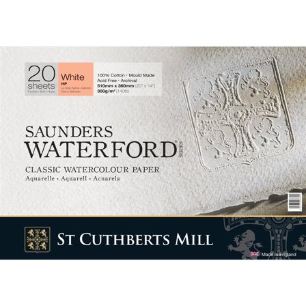St Cuthberts Mill Saunders Waterford Watercolour Paper White HP 51x36 cm 300g