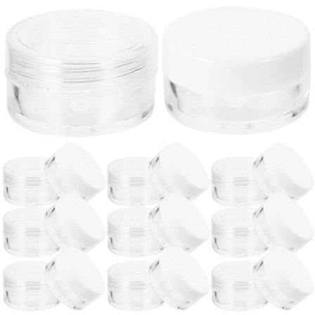 24 st Tomma Plastburkar med Lock för Kräm Tom Ansiktskrämsbehållare Resekrämsbehållare
