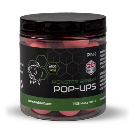 Nash Monster Shrimp Pop Ups 20mm 75g Pink