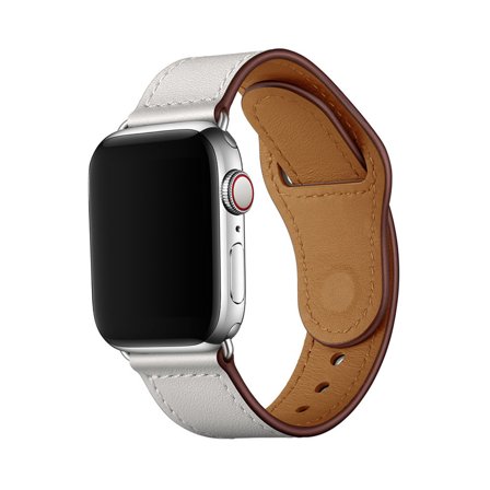 Läderarmband till Apple Watch 42/44/45mm - Vit | Armband Från Yedi
